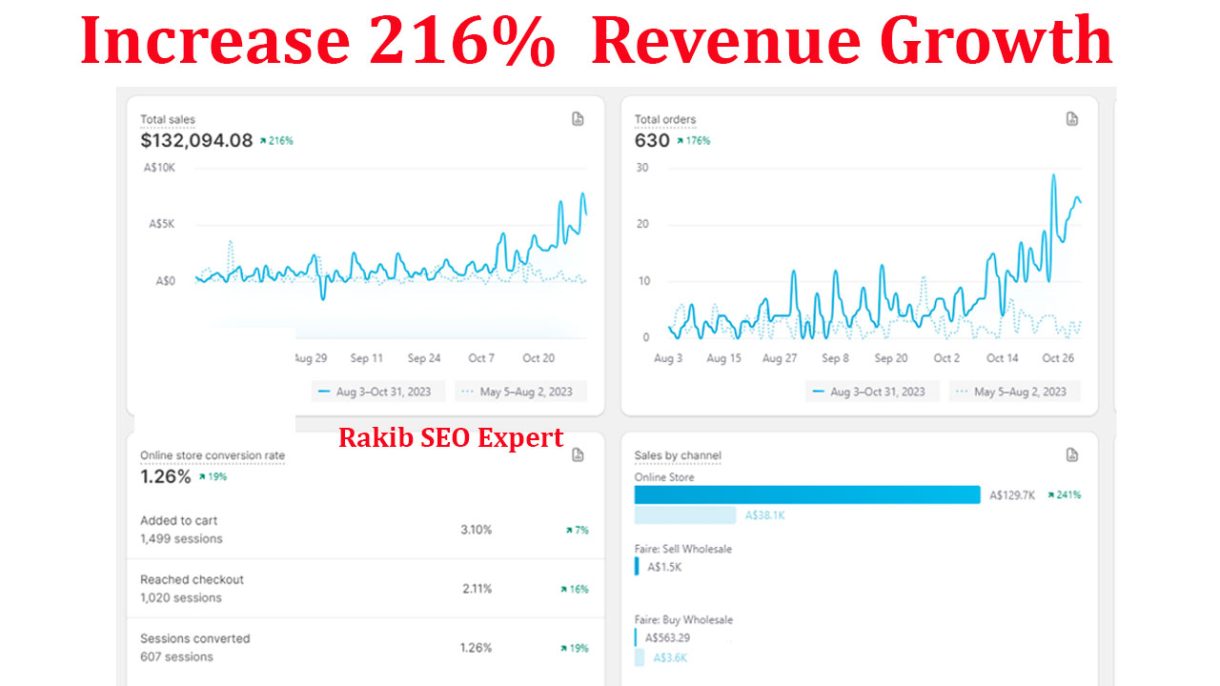 Increase 216% E-Commerce Website Revenue Growth